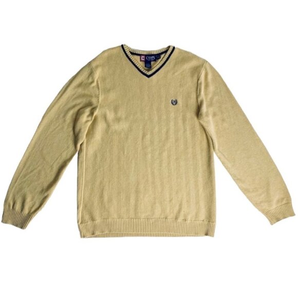 CHAPS YELLOW 100% COTTO KNIT SWEATER LONG SLEEVE TOP WARM UNISEX SIZE SMALL - Picture 11 of 11